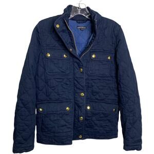 J.Crew Mercantile Women's Quilted Field Jacket Sz‎ S Cotton Zip Up Gold Snap